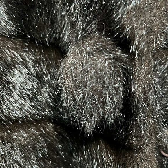 NWOT Nine West Faux Fur Dark Brown Mink Coat - Picture 3 of 4